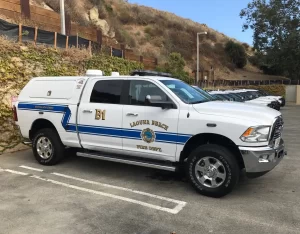 Laguna Beach FD truck sits ready to respond to missions